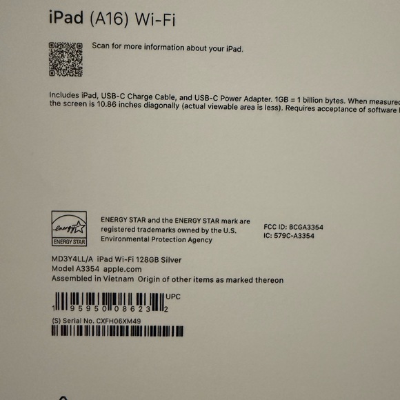 NIB iPad 128GB (A16) Model A3354 with OtterBox Case, screen protector + stylus! - Picture 9 of 11